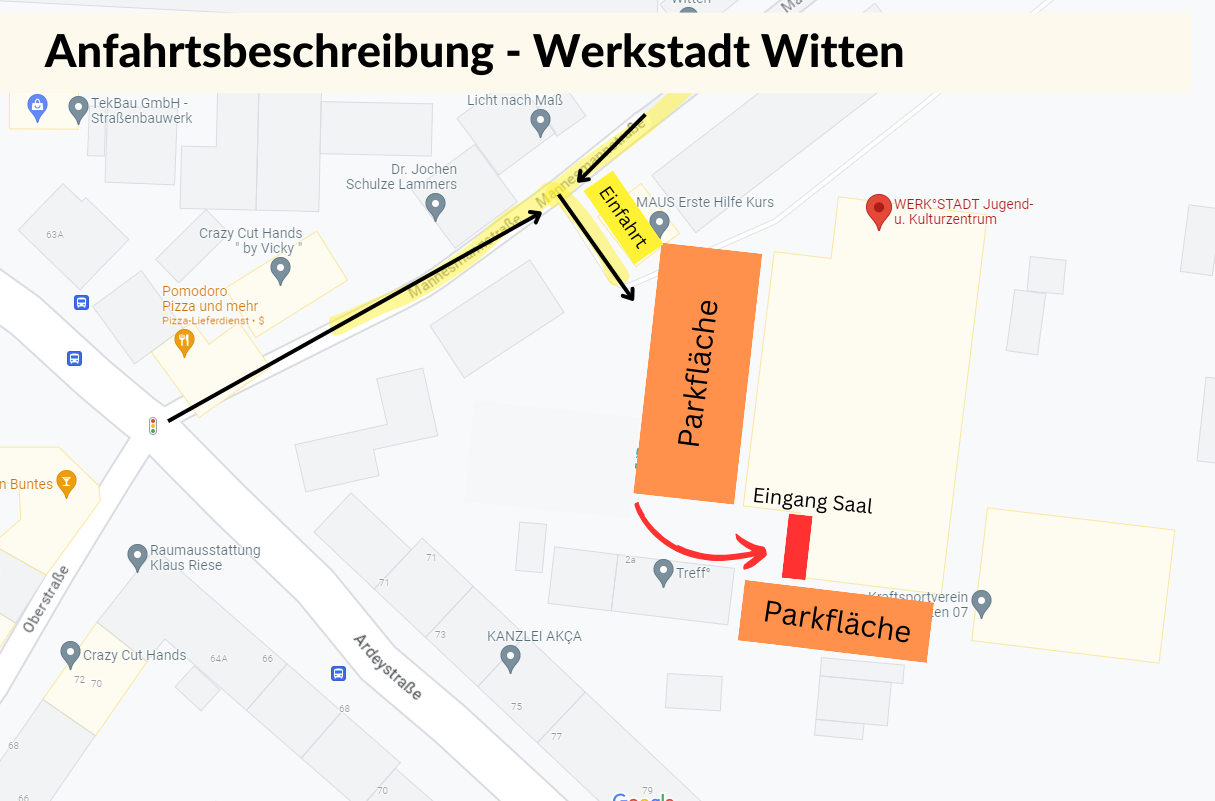 Anfahrtsskizze zur WERK°STADT Witten